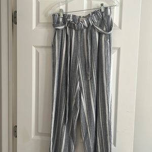 Loft wide leg stripe pants